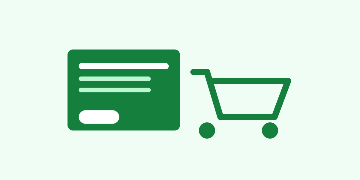 Comparing an online store and a brochure website - illustration of a shopping cart and a screen